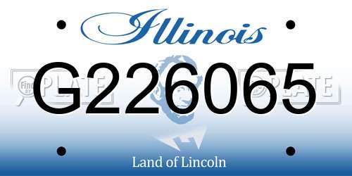G226065 Illinois License Plate