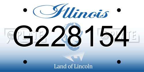 G228154 Illinois License Plate