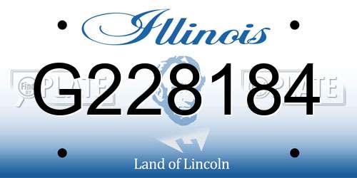 G228184 Illinois License Plate