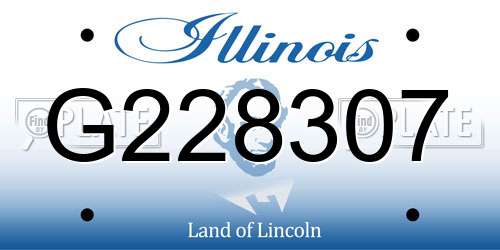 G228307 Illinois License Plate