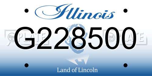 G228500 Illinois License Plate