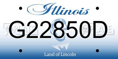 G22850D Illinois License Plate