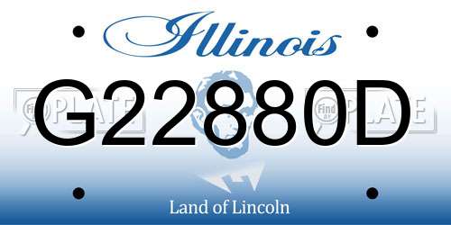 G22880D Illinois License Plate