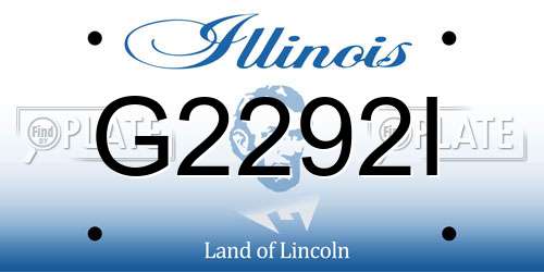 G2292I Illinois License Plate