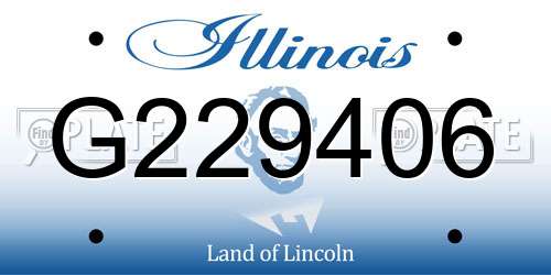 G229406 Illinois License Plate
