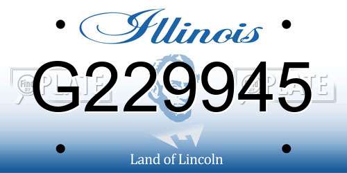 G229945 Illinois License Plate