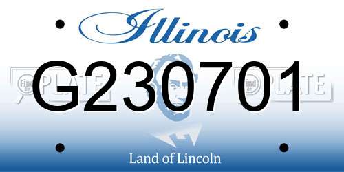 G230701 Illinois License Plate