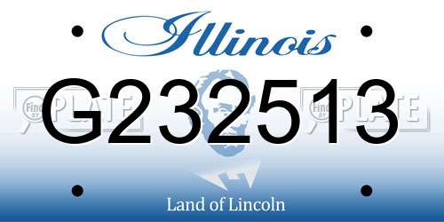 G232513 Illinois License Plate