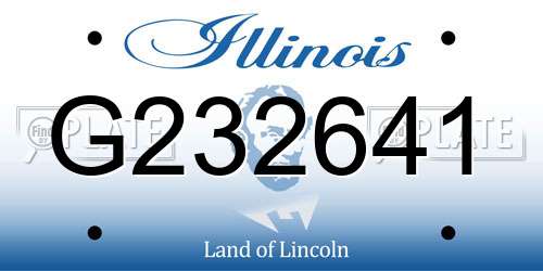 G232641 Illinois License Plate