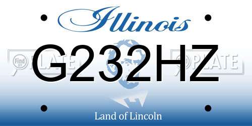 G232HZ Illinois License Plate