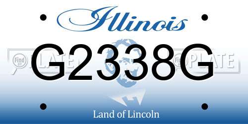 G2338G Illinois License Plate