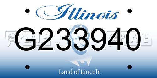 G233940 Illinois License Plate