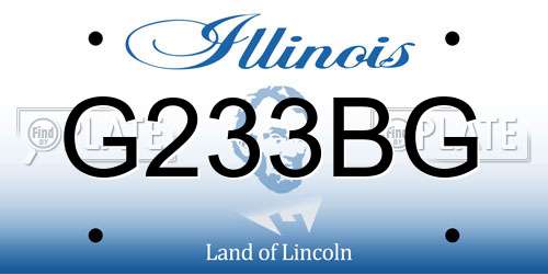 G233BG Illinois License Plate