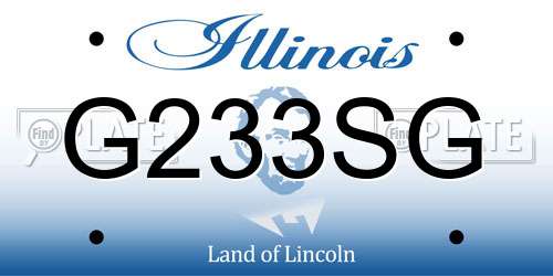 G233SG Illinois License Plate