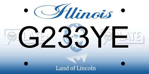 G233YE Illinois License Plate