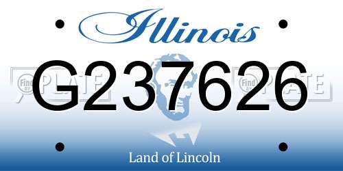 G237626 Illinois License Plate