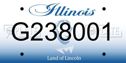 G238001 Illinois License Plate