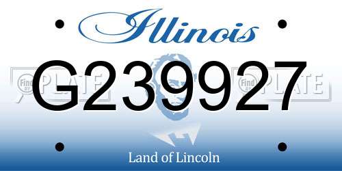 G239927 Illinois License Plate