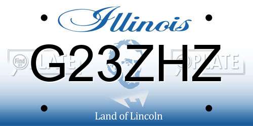 G23ZHZ Illinois License Plate