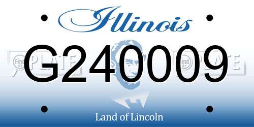 G240009 Illinois License Plate