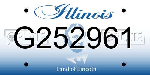 G252961 Illinois License Plate