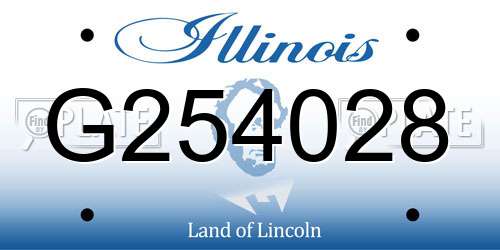 G254028 Illinois License Plate