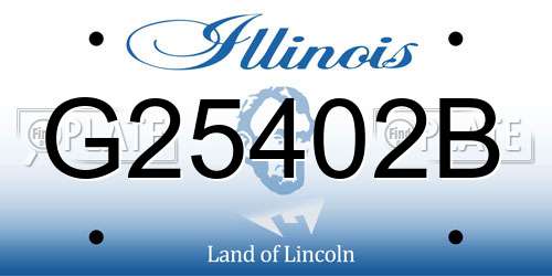 G25402B Illinois License Plate