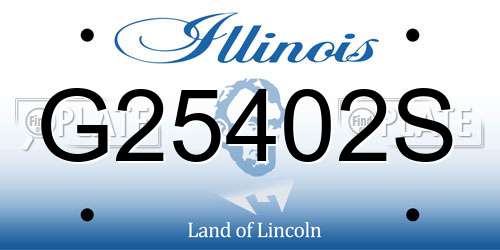 G25402S Illinois License Plate