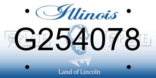 G254078 Illinois License Plate