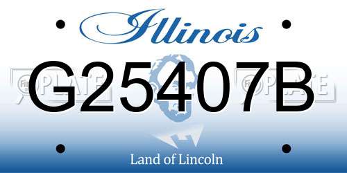 G25407B Illinois License Plate