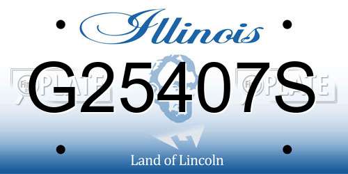 G25407S Illinois License Plate