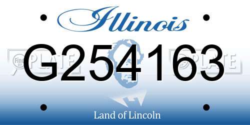 G254163 Illinois License Plate