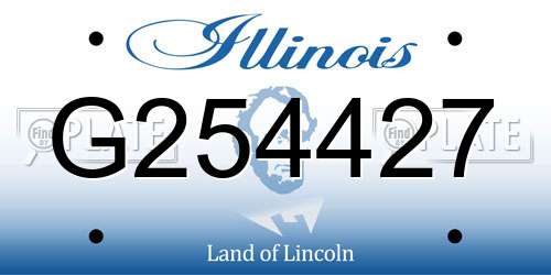 G254427 Illinois License Plate