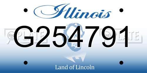 G254791 Illinois License Plate