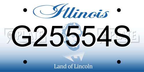 G25554S Illinois License Plate