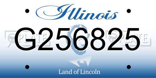 G256825 Illinois License Plate