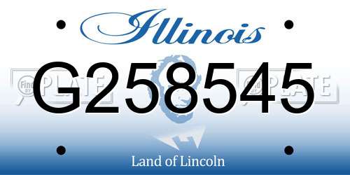 G258545 Illinois License Plate