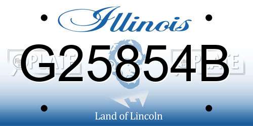 G25854B Illinois License Plate