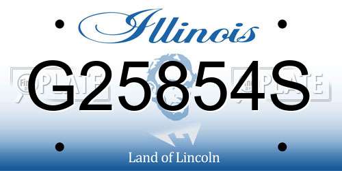 G25854S Illinois License Plate