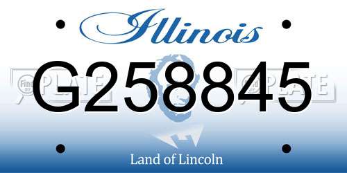 G258845 Illinois License Plate