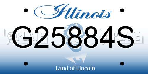 G25884S Illinois License Plate