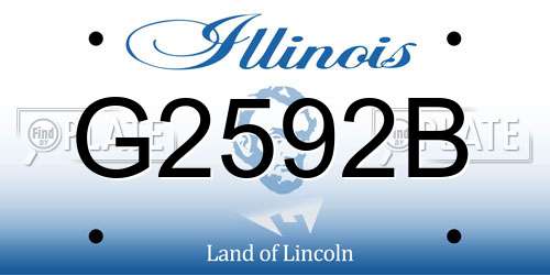 G2592B Illinois License Plate
