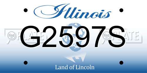 G2597S Illinois License Plate