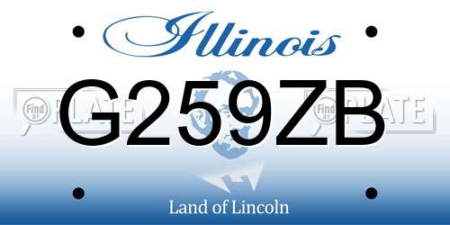 G259ZB Illinois License Plate