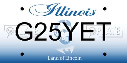 G25YET Illinois License Plate