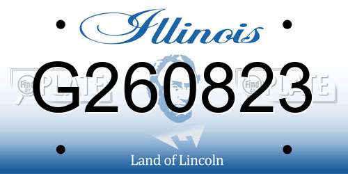 G260823 Illinois License Plate