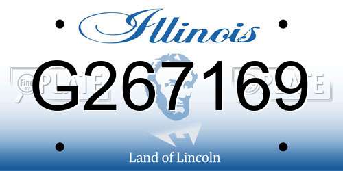 G267169 Illinois License Plate