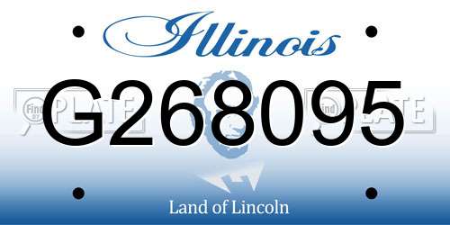 G268095 Illinois License Plate
