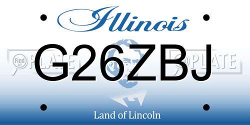G26ZBJ Illinois License Plate