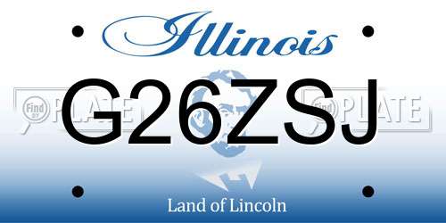 G26ZSJ Illinois License Plate